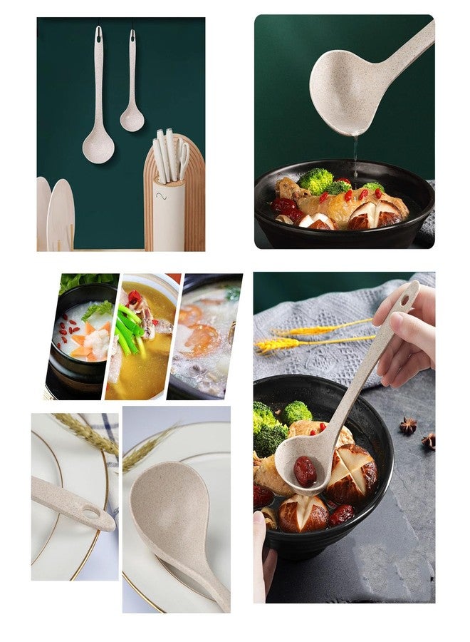 Meuey Lyot 1 standing rice spoon and 1 soup spoon Non-stick rice spoon rice paddle Spoon rice spatula Household kitchen tool, white -2PCS, MET-98713 - Image 4